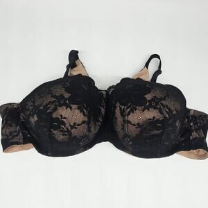 Torrid Curve Black and Tan Lace Bra